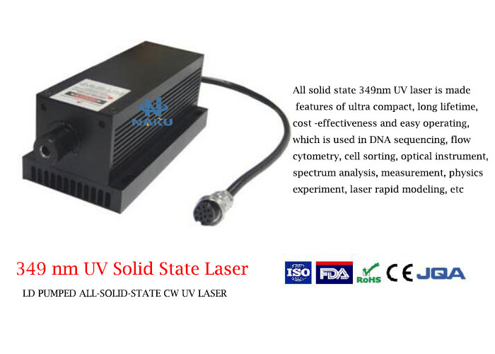 Ultra compact long Lfetime 349nm UV Solid State Laser 1-30mW